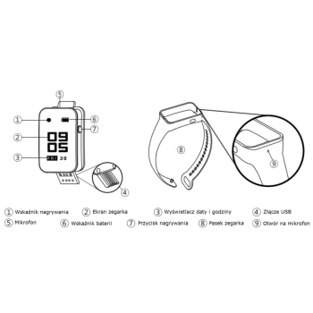 Dyktafon w zegarku SR-600  - Watch - Memoq